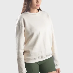 Mid-Weight Fleece Crew Sweatshirt - White