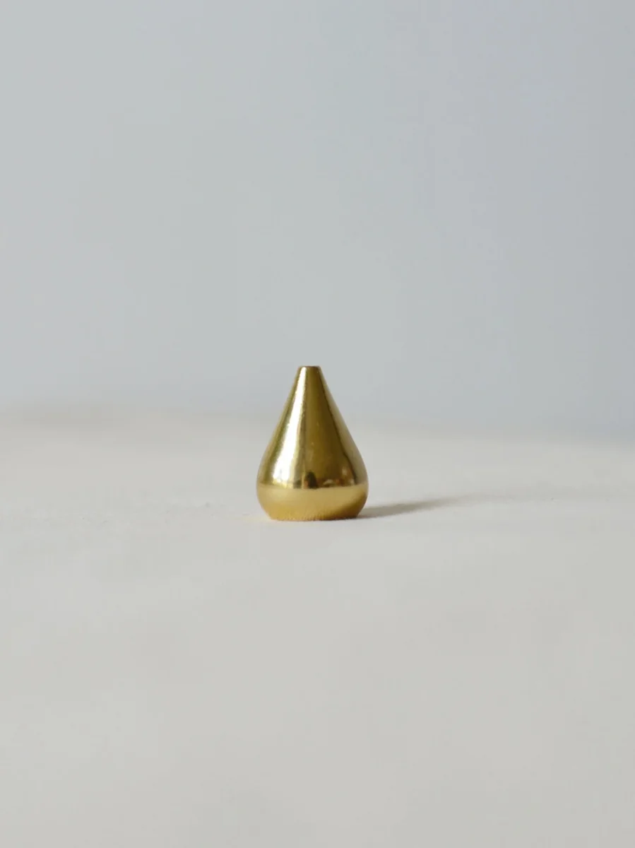 Brass Water Drop Shape Incense Holder {Tall} - Image 2