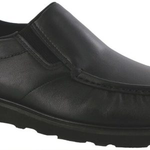 Men’s Black Slip-On Leather Loafer w/ Slip-Resistant Sole